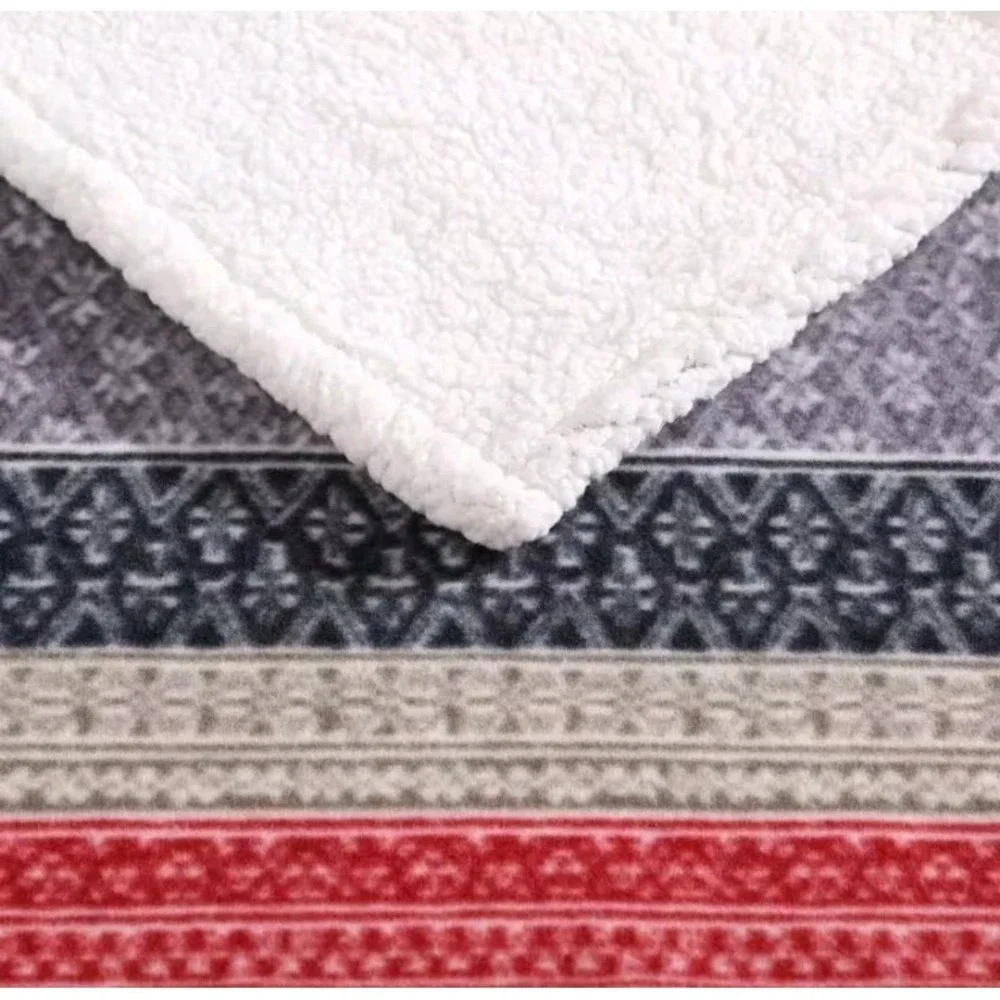 Fair Isle Silver Ikat Sherpa Reverse 50